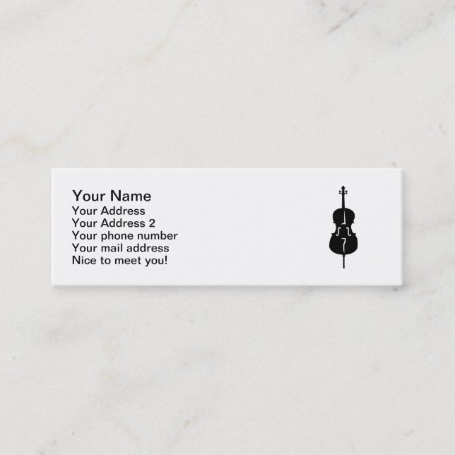 Cello instrument mini business card (Front)