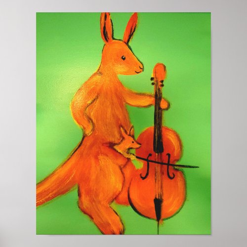 Cello Kangaroos Poster