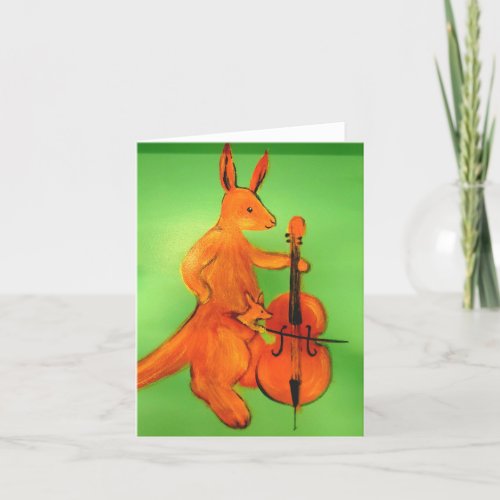 Cello Kangaroos Thank You Card