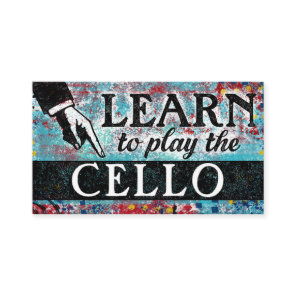 Cello Lessons Business Cards - Blue Red