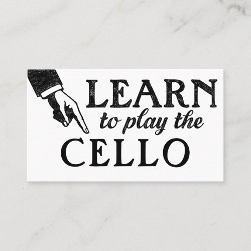 Cello Lessons Business Cards _ Cool Vintage