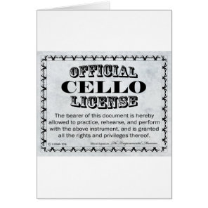 Cello License Cards