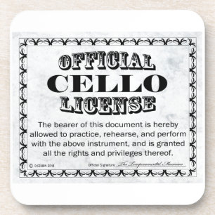 Cello License Drink Coaster