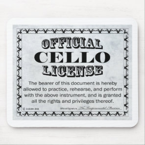 Cello License Mouse Pad