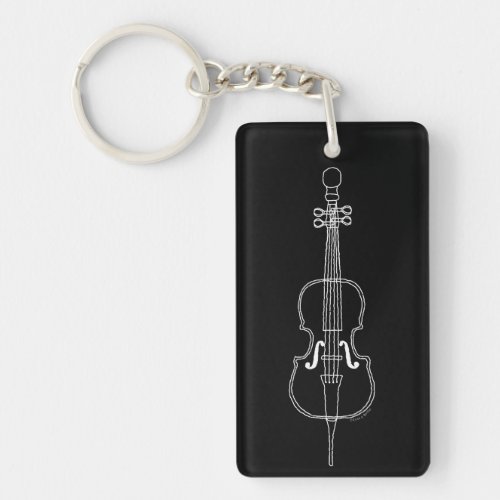 Cello Line Drawing Keychain