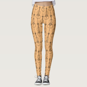 Cello Line Drawing Leggings