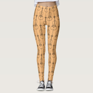 Cello Line Drawing Leggings