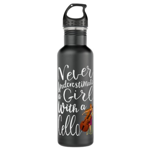 Cello Lover Never Underestimate a Girl With a Cell Stainless Steel Water Bottle