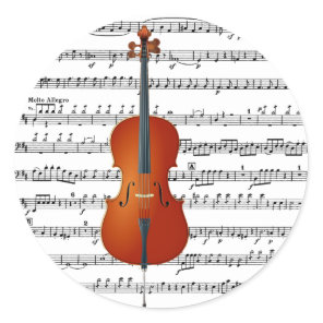 Cello & Me_ Classic Round Sticker