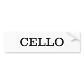 Cello Music Bumper Sticker