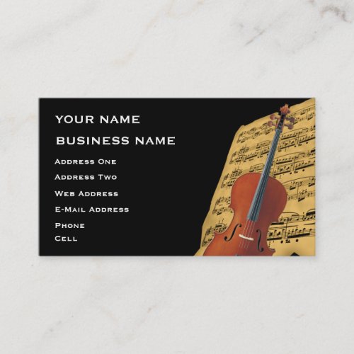 Cello - Music Business Card