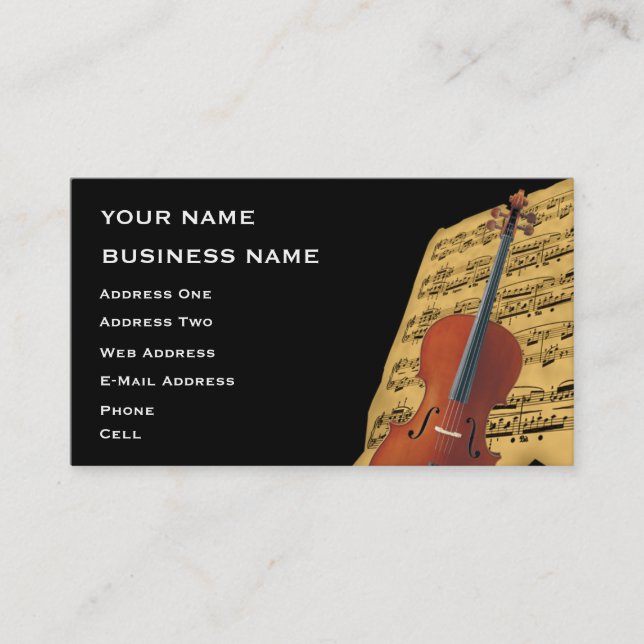 Cello - Music Business Card (Front)
