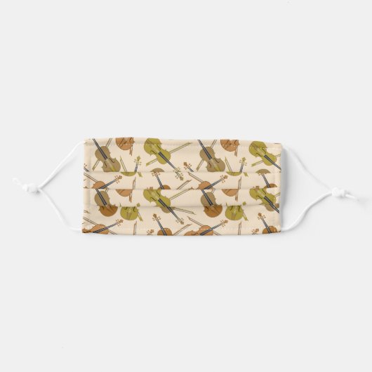 Cello Music Instrument Pattern Adult Cloth Face Mask (Front, Folded)