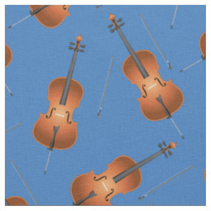 Cello Music Musician Room Decor Blue Fabric