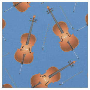 Cello Music Musician Room Decor Blue Fabric