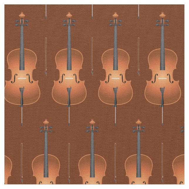Cello Music Musician Room Decor Brown Fabric (Close Up)