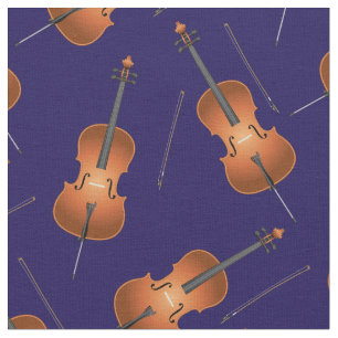 Cello Music Musician Room Decor Navy Blue Fabric