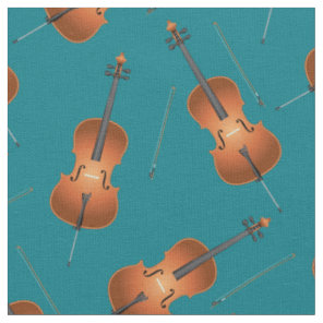 Cello Music Musician Room Decor Teal Fabric