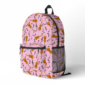 Cello Music Note Pattern Printed Backpack