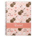 Cello Music Note Spiral Notebook Journal at Zazzle