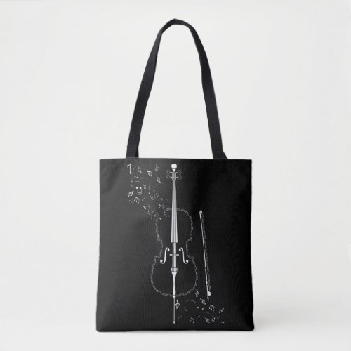 Cello Music Notes Instrument Musician Cellist Tote Bag