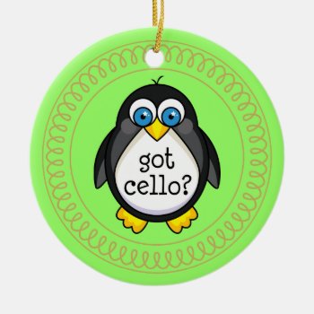 Cello Music Penguin Ornament Gift by madconductor at Zazzle