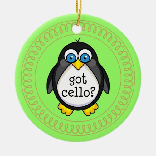 Cello Music Penguin Ornament Gift