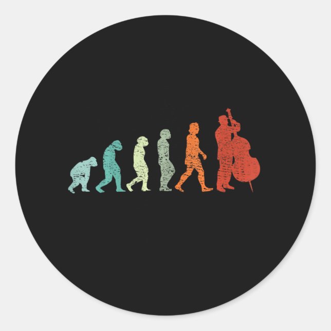 Cello Music Player Evolution Cellist Musician Classic Round Sticker (Front)