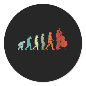 Cello Music Player Evolution Cellist Musician Classic Round Sticker