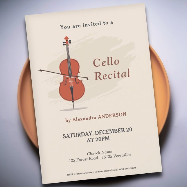 Cello Music Recital Invitation (Cello Music Recital Invitation)
