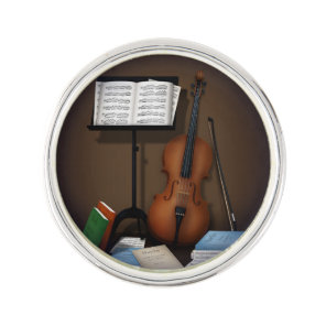 Cello & Music Stand Charming Miniature Scene Lapel Pin