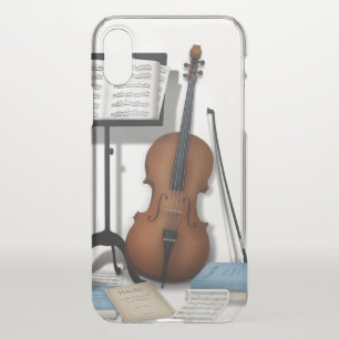 Cello & Music Stand Charming Miniature Scene iPhone X Case