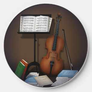 Cello & Music Stand Charming Miniature Scene Wireless Charger