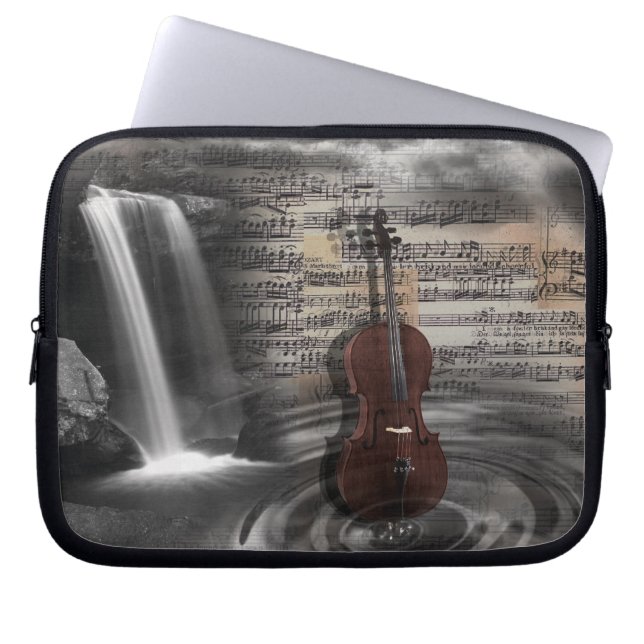 Cello Music Waterfall Computer Sleeve (Front)