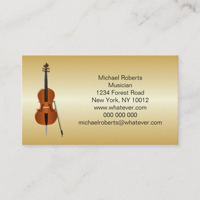 Cello Musician Business Card (Front)
