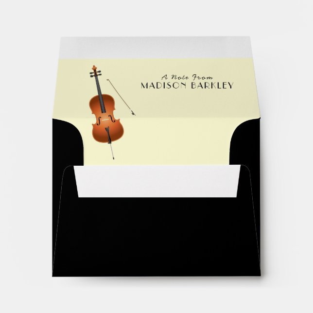 Cello Musician Music Teacher String Orchestra Envelope (Back (Bottom))