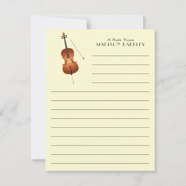 Cello Musician Music Teacher String Orchestra Thank You Card (Front)