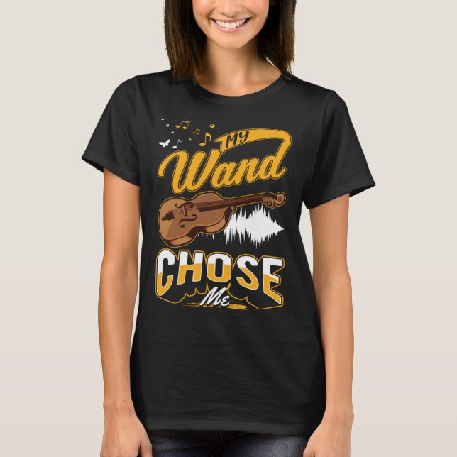 Cello My wand chose me Cellist Cello T-Shirt (Front)