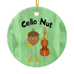 Cello Nut Ceramic Ornament