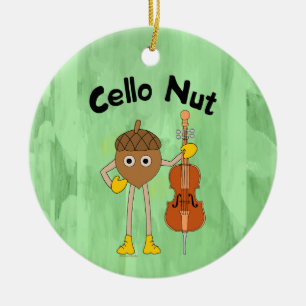 Cello Nut Ceramic Ornament