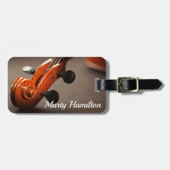 Cello Or Violin Musical Instrument Luggage Tag by UROCKDezineZone at Zazzle