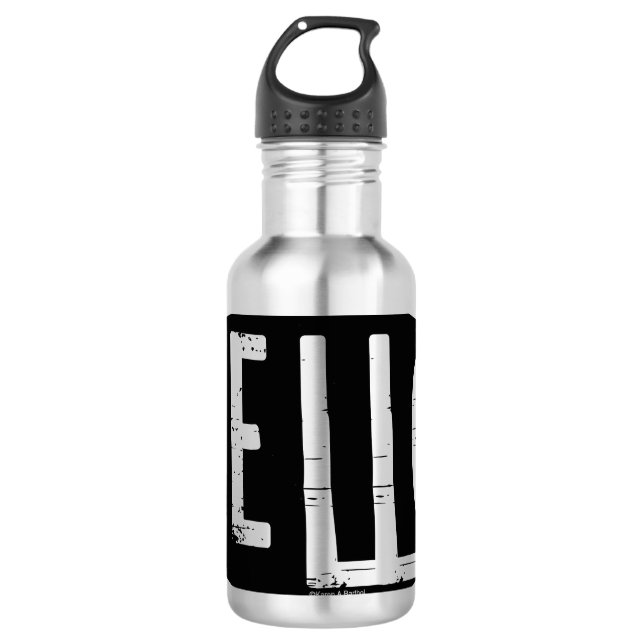 Cello Oval Rough Text Stainless Steel Water Bottle (Front)