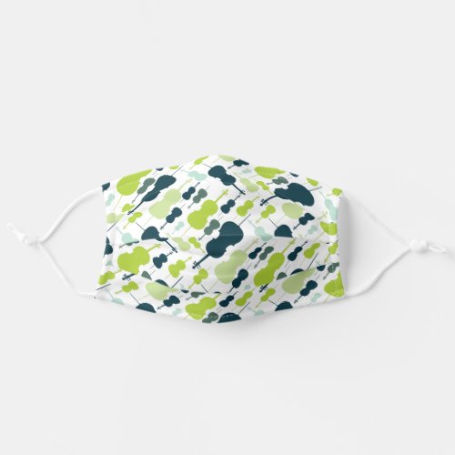Cello Pattern _ Blue and Green Adult Cloth Face Mask