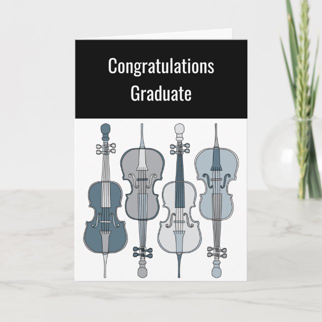 Cello Pattern Graduation Card (Front)