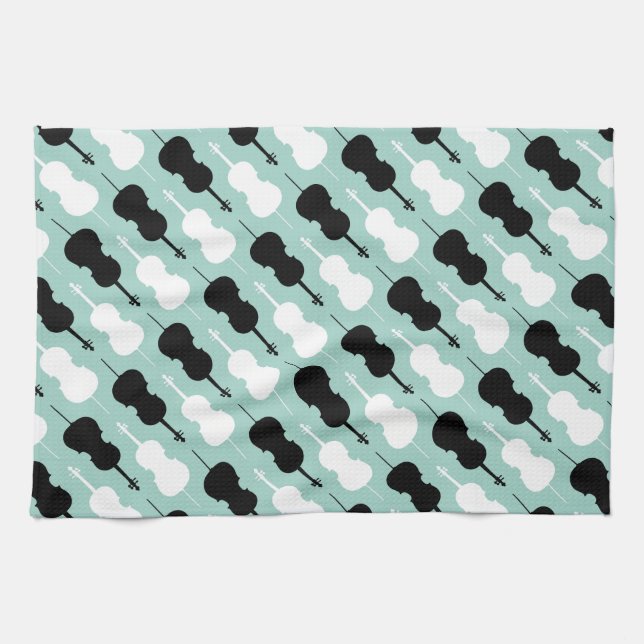 Cello Pattern Kitchen Towel (Horizontal)