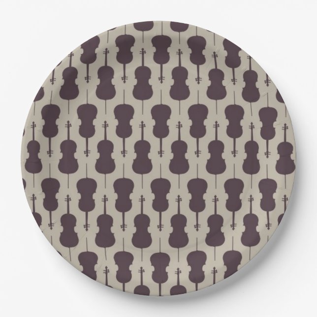 Cello Pattern Paper Plates (Front)