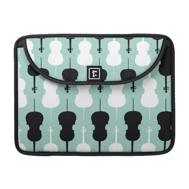 Cello Pattern - Teal MacBook Pro Sleeve (Front Closed)