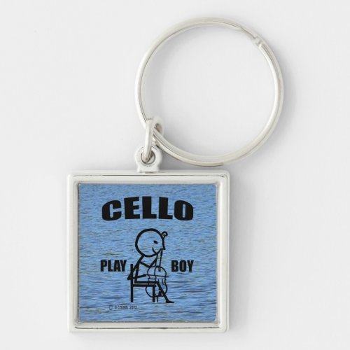 Cello Play Boy Keychain