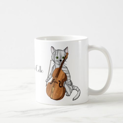 Cello Played by a Tiger Kitty Musician Coffee Mug