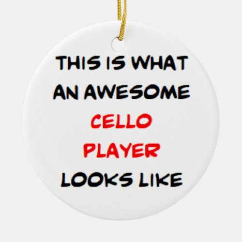 cello player awesome ceramic ornament